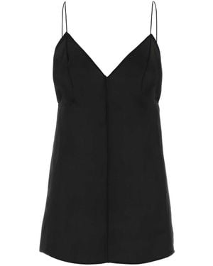 KHAITE Black Silk Talsie Top
