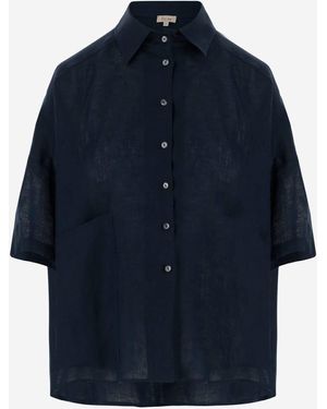 HER SHIRT HER DRESS Ihr Hemd kurzärärmisches Hemd - Blau