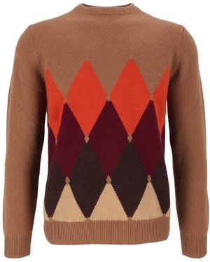 Ballantyne R Neck Pullover - Red