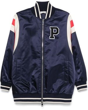 P.A.R.O.S.H. Nobody Logo-Patch Bomber Jacket - Blue