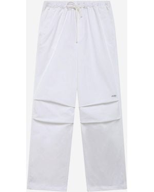Autry Pantalones de nailon con logo - Blanco