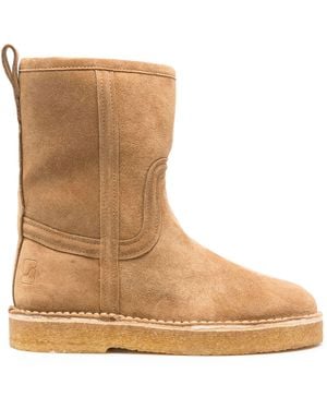 Soeur Suede Calf Leather Texas Boots - Brown