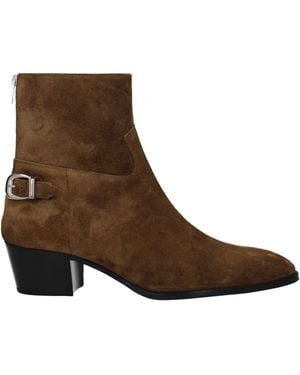 Celine Ankle Boots Isaac Suede/Mole - Brown