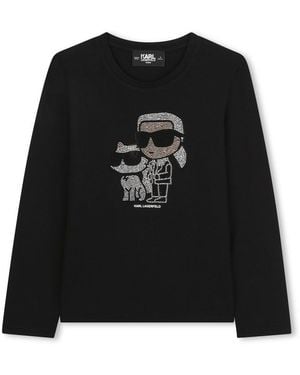 KARL LAGERFELD T Shirt With Logo - Black