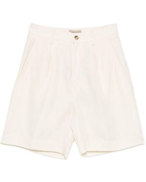 Woolrich Shorts aus Leinenmischung - Weiß