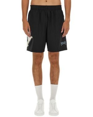 3.PARADIS Bermuda With Logo - Black