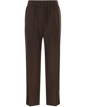 Weekend by Maxmara Hateley Wool Flannel Pants - Brown