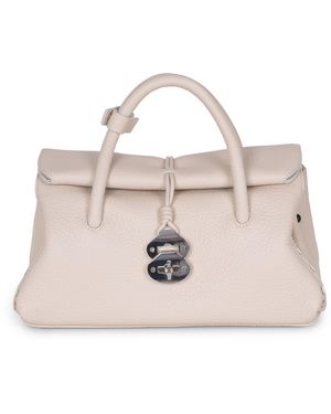 Zanellato "Dotta S"Tasche aus gehämmertem Leder - Natur