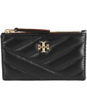 Tory Burch Quilted Leather Zip Wallet - Black