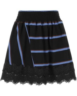 Koche Embroidered Cotton Mini Skirt - Black
