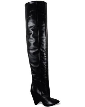 Saint Laurent Niki 105 Overknee Laarzen Zwart