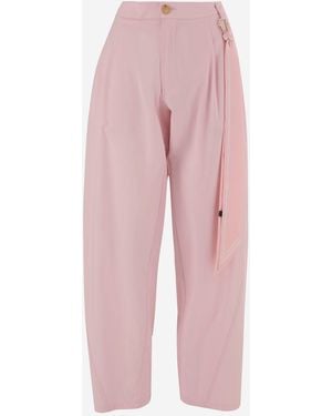 DARKPARK Phebe Cotton Trousers With Decorative Detail - Pink