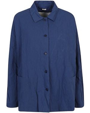 Apuntob Denim Cotton Caban Jacke - Blau