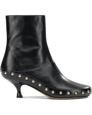 Chloé "Junie" Zippered Ankle Boots - Black
