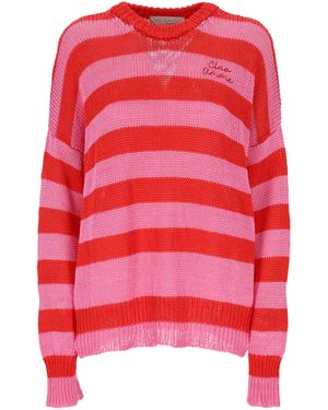 Giada Benincasa Ciao Amore Striped Knit Jumper - Red