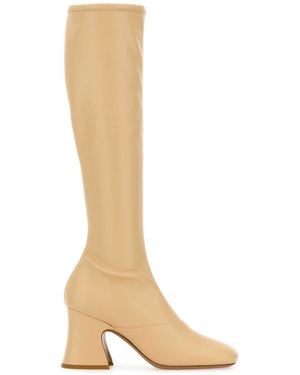 Chloé Cream Synthetic Leather Janis Boots - White