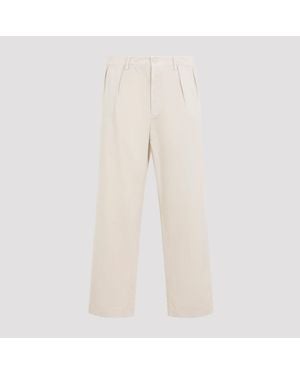 Prada Broeken ,Katoen Wide-Leg Katoenen Broek - Naturel