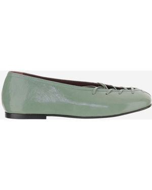 Alohas Bumi Onix Leather Flats - Green