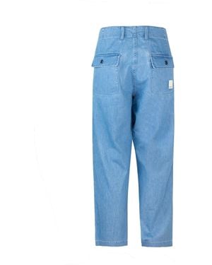 Emporio Armani Pantalone in Denim Chambray - Blau