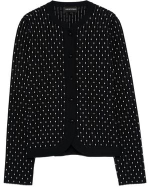 Emporio Armani Dotted Crewneck Cardigan - Schwarz