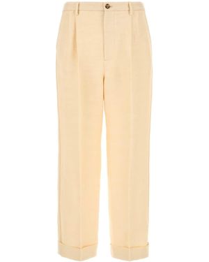 Valentino Garavani Cream Jute Blend Pant - Natural