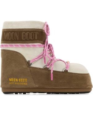 Moon Boot Two Tone Suede S X Guest - Pink