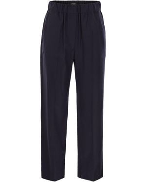 Weekend by Maxmara Hateley Wool Flannel Pants - Blue