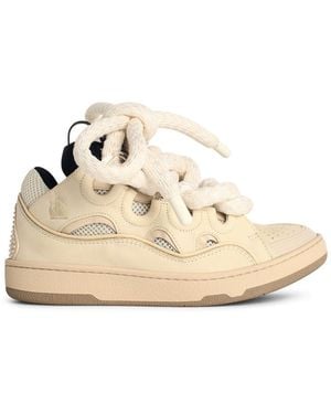 Lanvin 'Curb' Beige Lear Blend Sneakers - Natur