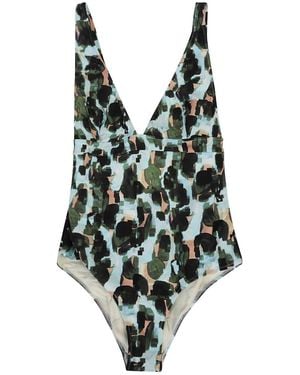 Feel me fab Crossy Printed One Piece Swimsuit - Green