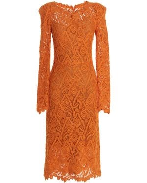 Ermanno Scervino Macramé Lace Dress - Orange