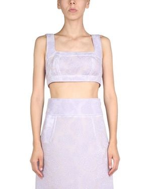 Jil Sander Embroidery Top - Purple