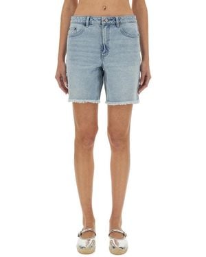 MICHAEL Michael Kors Denim Boyfriend Shorts - Blue