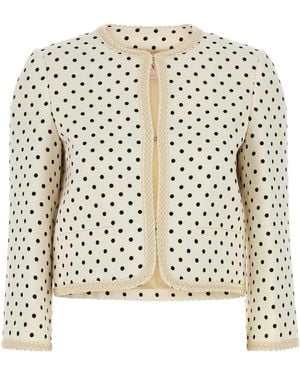 Valentino Garavani Printed Viscosa Blazer - White