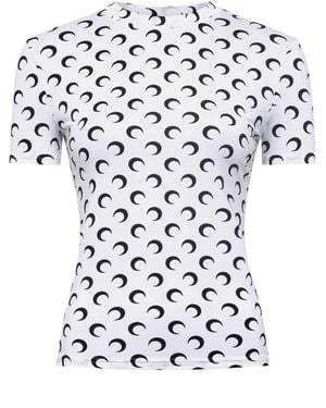 Marine Serre T Shirt "Moon" - White