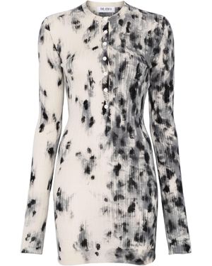 The Attico Mini-Jurk Met Abstracte Print - Grijs