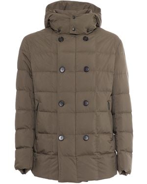 Fay Piumino Doppiopetto Con Cappuccio - Brown