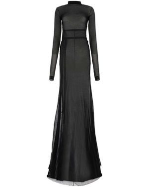 Ann Demeulemeester Ann Demeulemester Black Cotton Mischung langes Kleid - Schwarz
