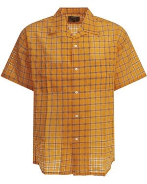 Beams Plus "Open Collar Nylon Airy Plaid" Casual Shirt - Multicolour