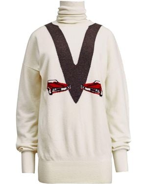 KHAITE Esmal Jacquard-Knit Cashmere Jumper - Natural