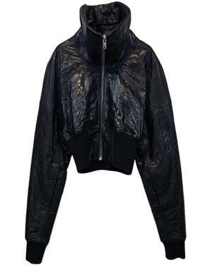 Rick Owens Padded Leather Bomber Jacket - Black