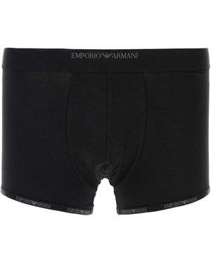 Emporio Armani Stretch Cotton Boxer Set - Black