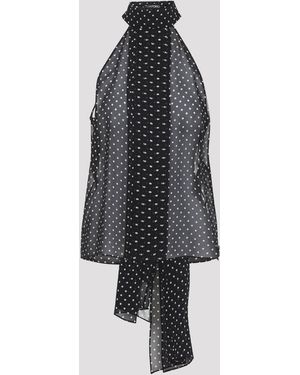 Tom Ford Polka Dot Silk Top - Schwarz