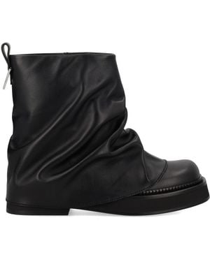 The Attico Leather Ankle Boots Mini Robin - Black