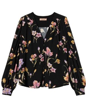 Twinset Twin Set Flowered Shirt - Zwart