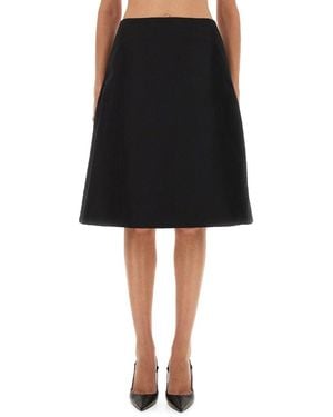 McQueen Flared Midi Skirt - Black