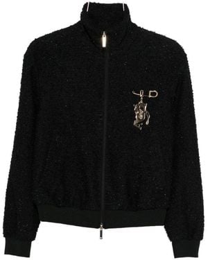 Emporio Armani Tweed Blouson Jacket - Black