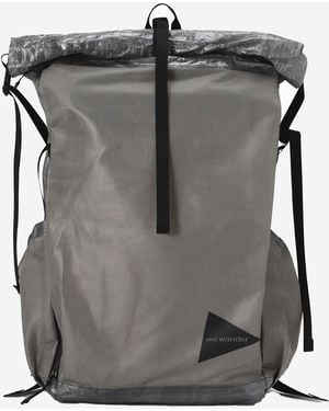 and wander Nylon Backpack With Logo - Grey