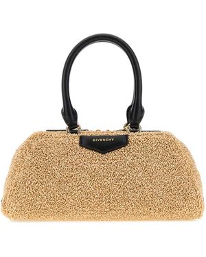Givenchy Raffia Mini Antigona East-West Handbag - Natural