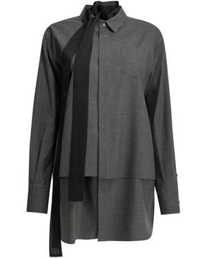 Sacai Short Wool Shirtdress - Grey