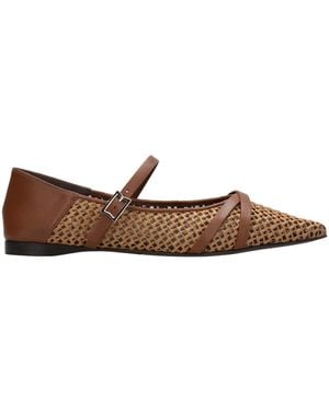 Max Mara Flat Shoes Leather Brown - Bruin